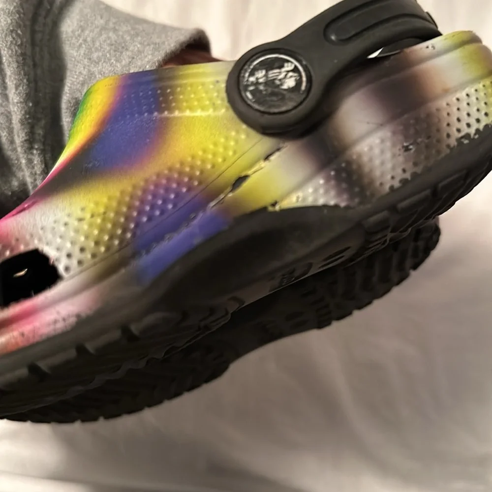Rainbow crocs
